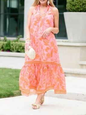 Rare nwot Antonio Melani x
Kimberly Whitman orange pink floral maxi dress $200